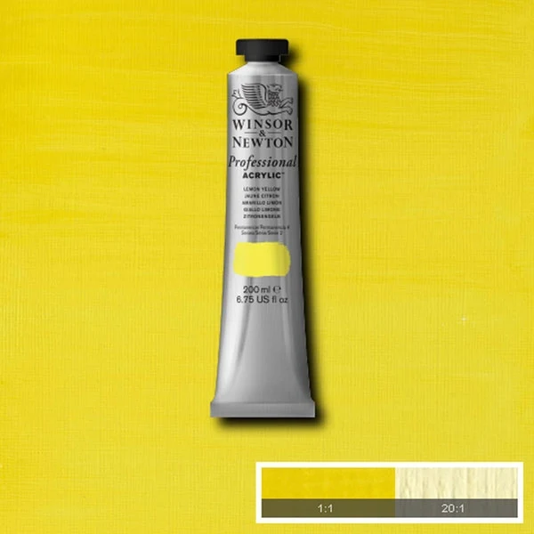 Winsor and Newton - Professional Artists' Acrylic Colour - 200ml - Lemon Yellow