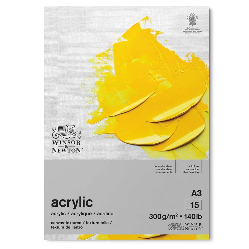 Winsor and Newton - Acrylic Pad - A3 300gsm - 15 sheets