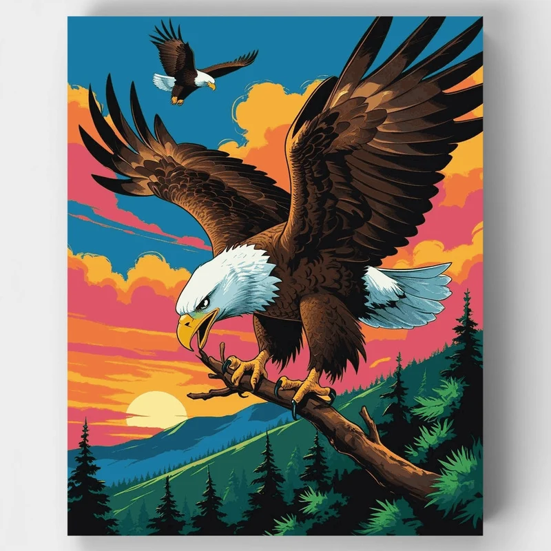 Majestic Eagle Sunset - Paint by Numbers Kit