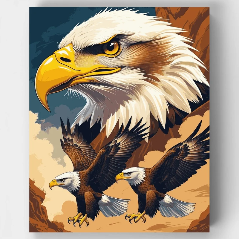 Majestic Eagle Portrait - Paint by Numbers Kit