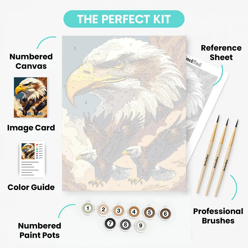 Majestic Eagle Portrait - Paint by Numbers Kit