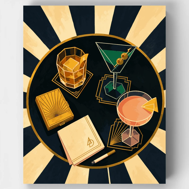 Art Deco Cocktail Bar - Paint by Numbers Kit