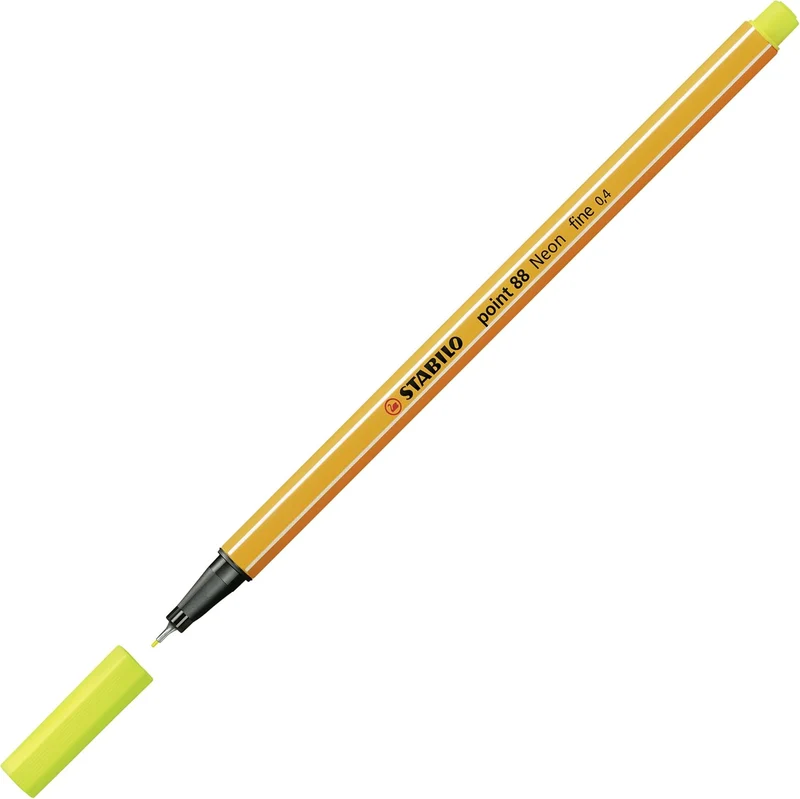 STABILO point 88 Fineliner - Neongelb - Präzise Linienführung für Profis