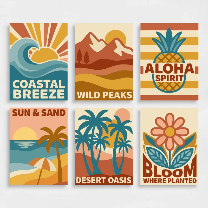 Coastal Dreams & Desert Blooms - Mini Paint by Numbers Set