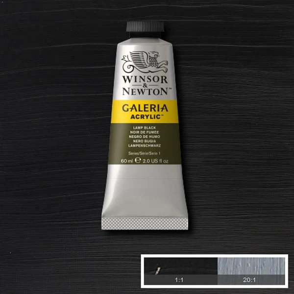 Winsor and Newton - Galeria Acrylic Colour - 60ml - Lamp Black