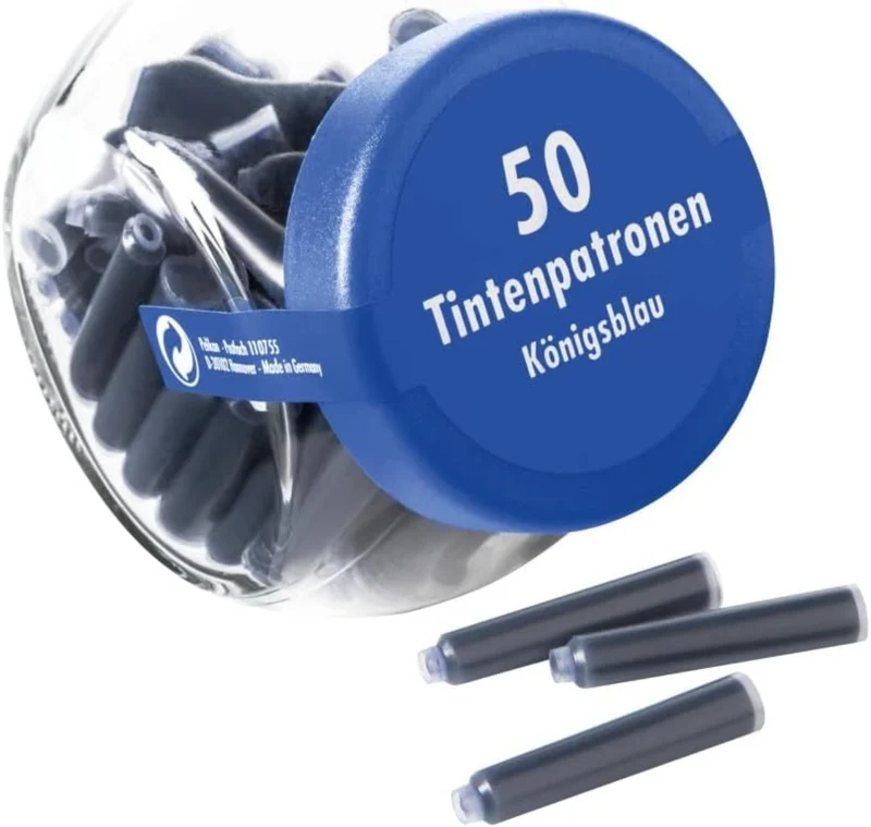 Pelikan Tintenpatronen Königsblau - Premium Qualität im praktischen 50er Glas
