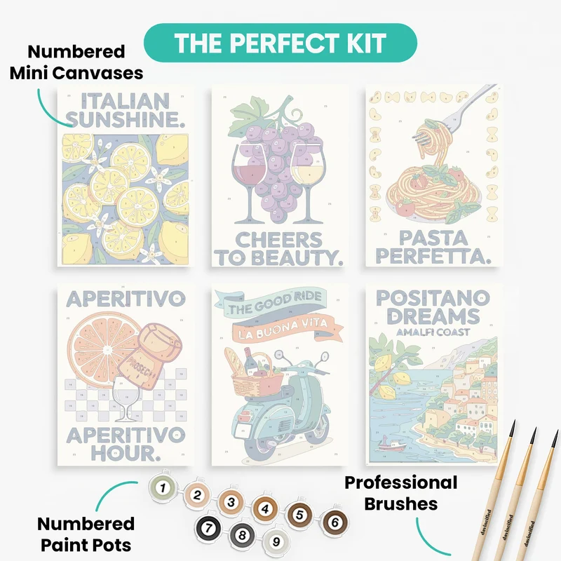Italian La Dolce Vita - Mini Paint by Numbers Set