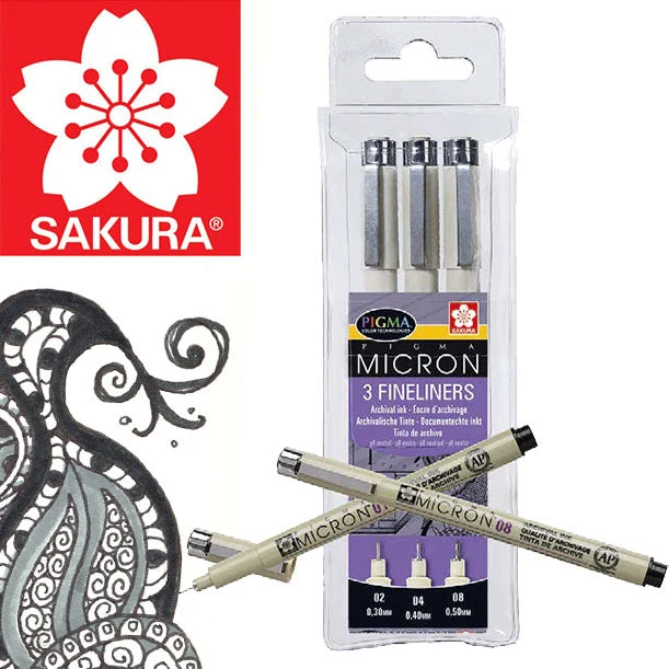 SAKURA Pigma Micron Technical Pen Set, 3-Piece