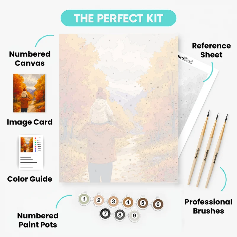 Autumn Trail with Dad - Paint by Numbers Kit