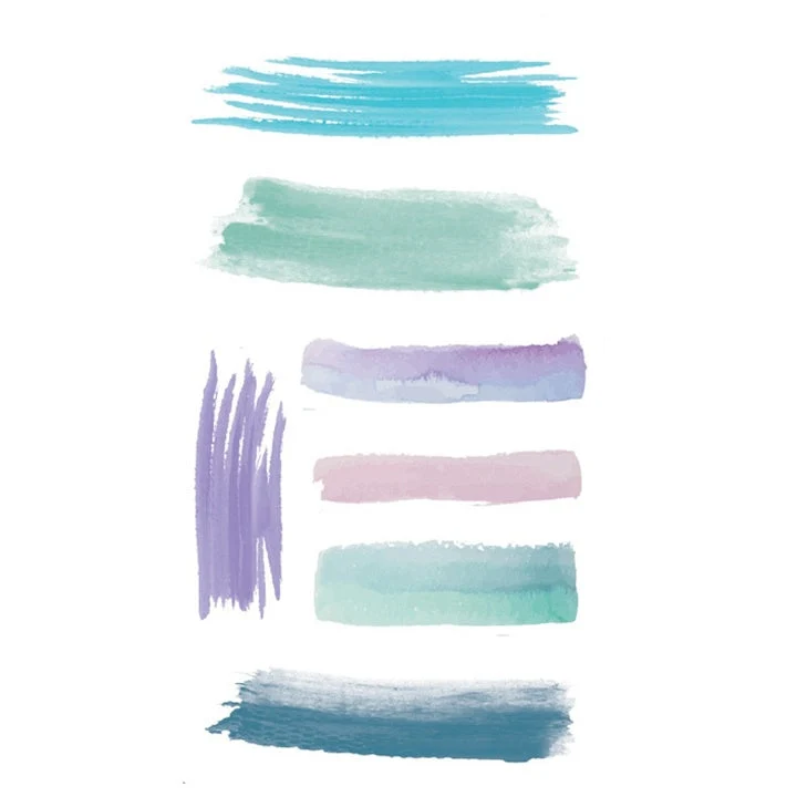 PVC Decorative Stickers | Watercolor Shapes, Set of 31
