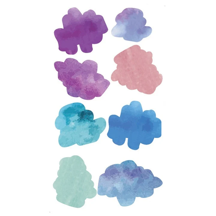 PVC Decorative Stickers | Watercolor Shapes, Set of 31