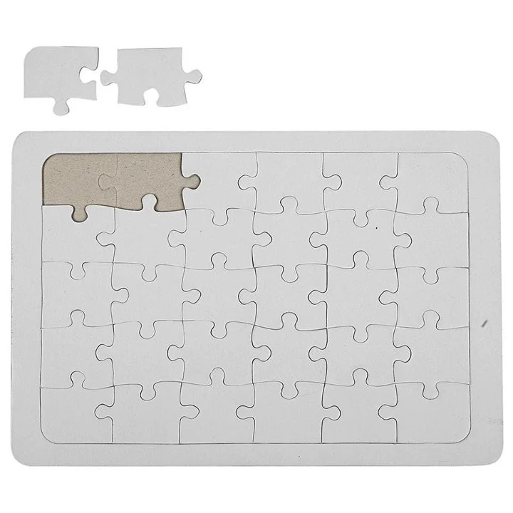 Paper Mache Puzzle to Decorate, Set of 10, A4
