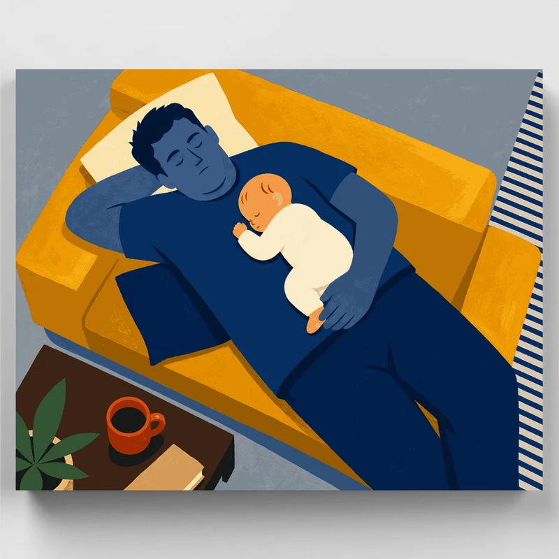 Sleeping Dad and Baby - Paint by Numbers Kit