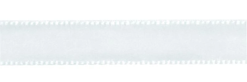 Samtband 9mm weiß