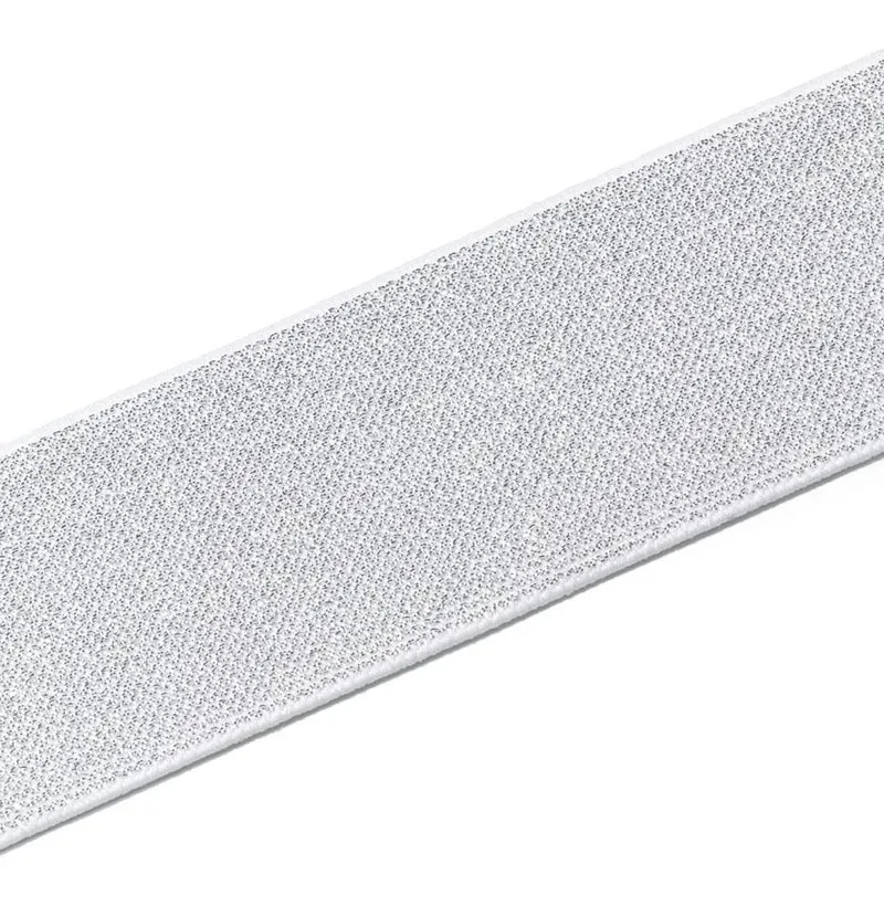 Prym Gummiband Color - Elastic 50mm weiß/silber