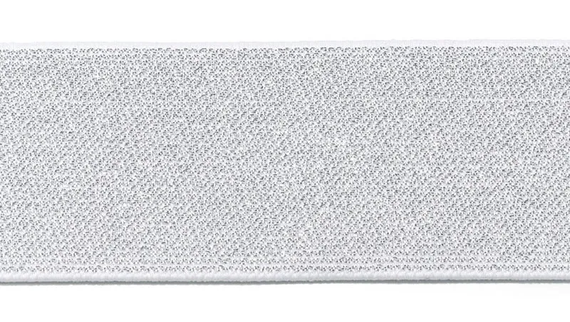Prym Gummiband Color - Elastic 50mm weiß/silber