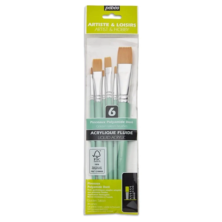 Pebeo Synthetic Brush Set of 6