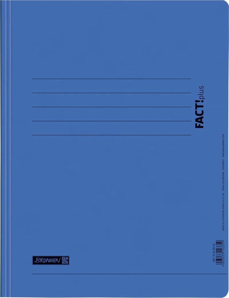 BRUNNEN FACT!plus Spiralhefter A4 - Professioneller Pressspankarton Schnellhefter in Blau