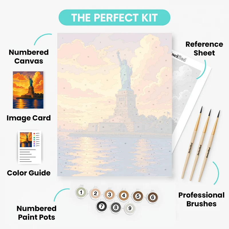 Statue of Liberty Sunset - Paint by Numbers Kit