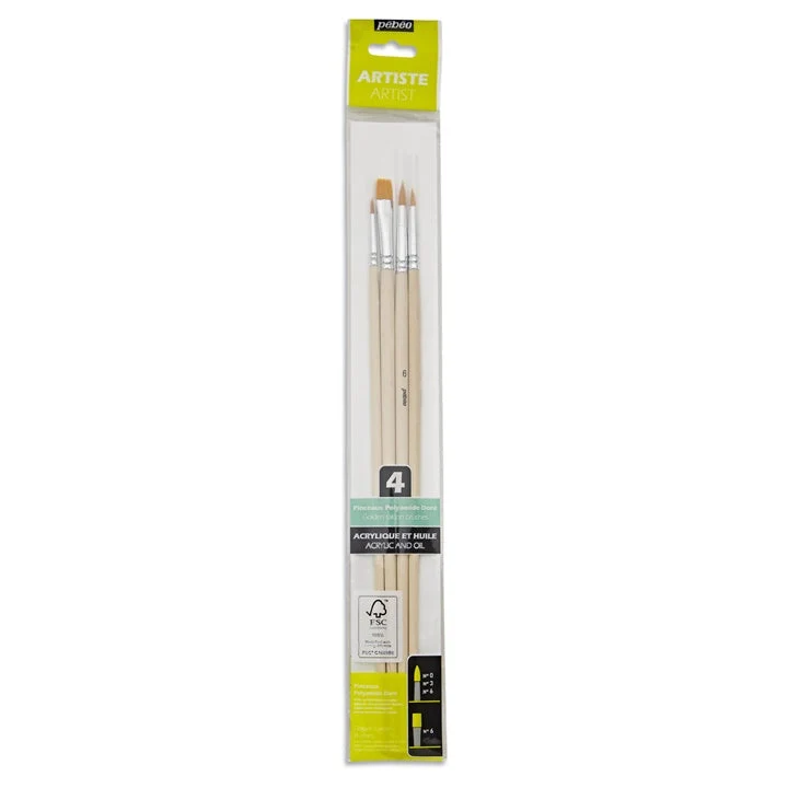 Pebeo Synthetic Brush Set of 4