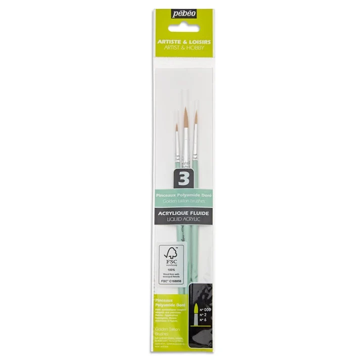 Pebeo Synthetic Brush Set of 3