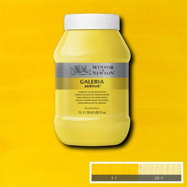 Winsor and Newton - Galeria Acrylic Colour - 1 Litre - Cadmium Yellow Medium