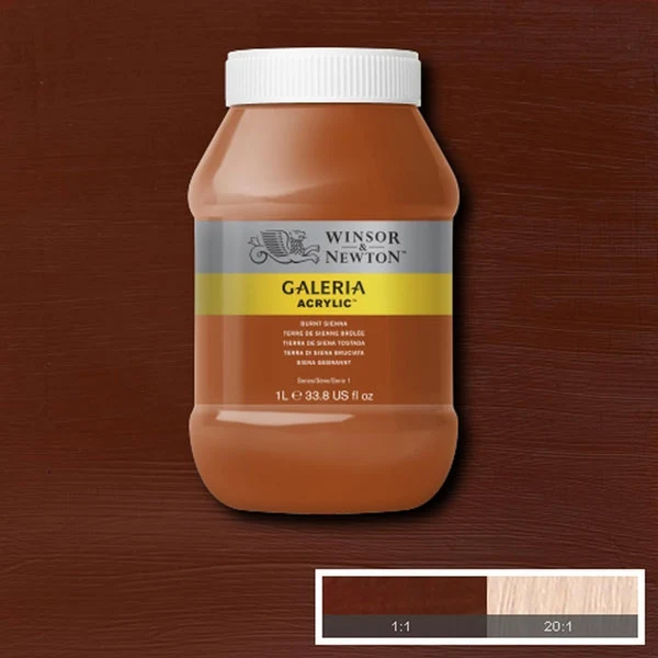 Winsor and Newton - Galeria Acrylic Colour - 1 Litre - Burnt Sienna