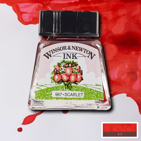 Winsor and Newton - Drawing Ink - 14ml - Scarlet