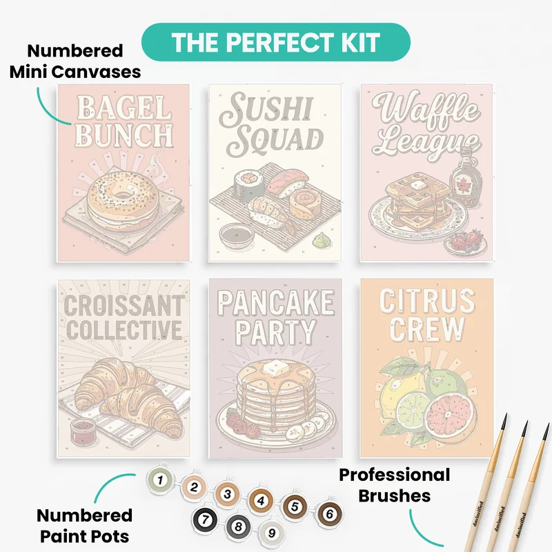 Foodie Friends Squad - Mini Paint by Numbers Set