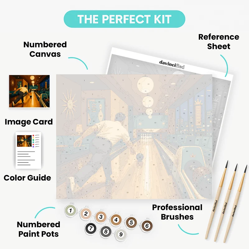 Mid-Century Bowling Night - Paint by Numbers Kit