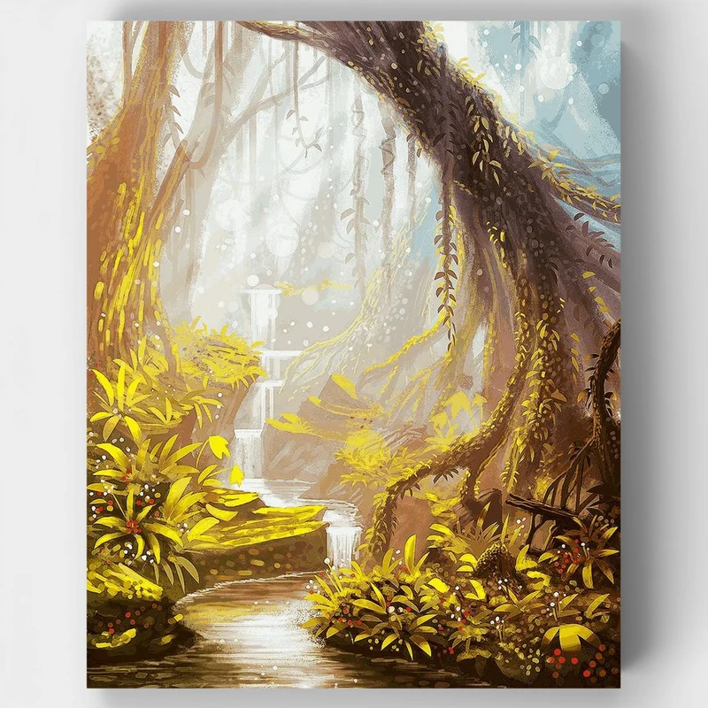 "Serene Forest Falls" Paint by Numbers Kit