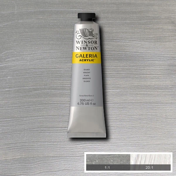 Winsor and Newton - Galeria Acrylic Colour - 200ml - Silver
