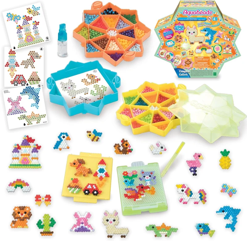 Aquabeads Bastelstation Sternperlen Set - 2000 bunte Perlen für kreative Kunstwerke
