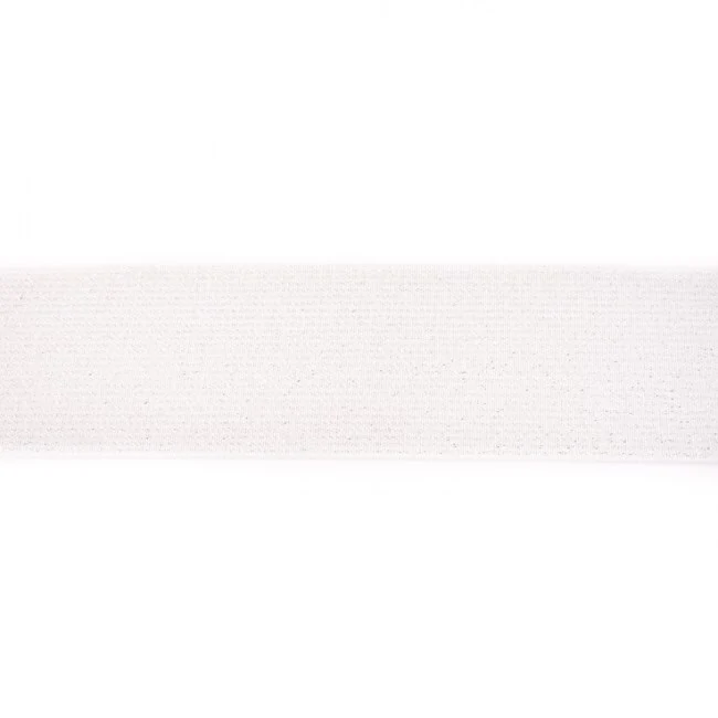 Gummiband Glitzer weiß 50mm