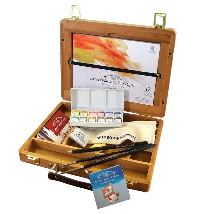 Winsor & Newton Professional Watercolor Set in Bamboo Box