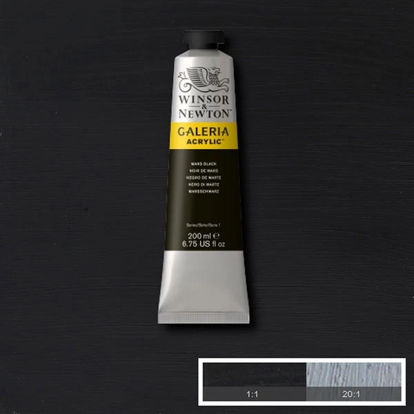 Winsor and Newton - Galeria Acrylic Colour - 200ml - Mars Black
