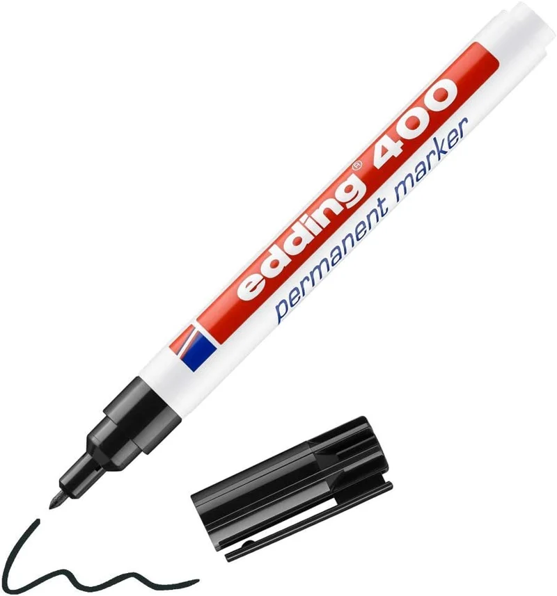 edding 400 Permanentmarker Schwarz - Präzise 1mm Rundspitze für professionelle Ergebnisse