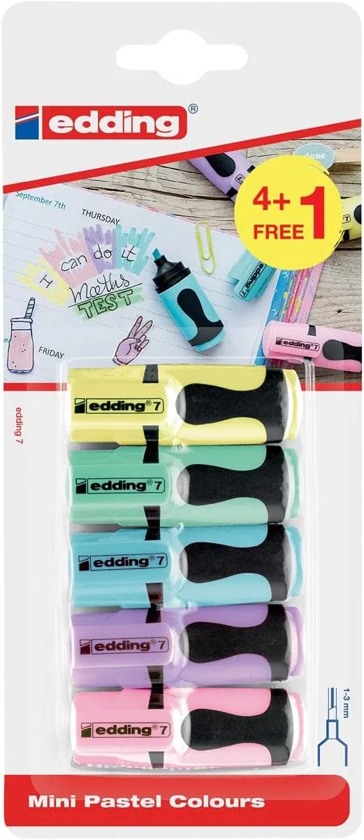 edding Textmarker mini Pastell 5 Stück Blister