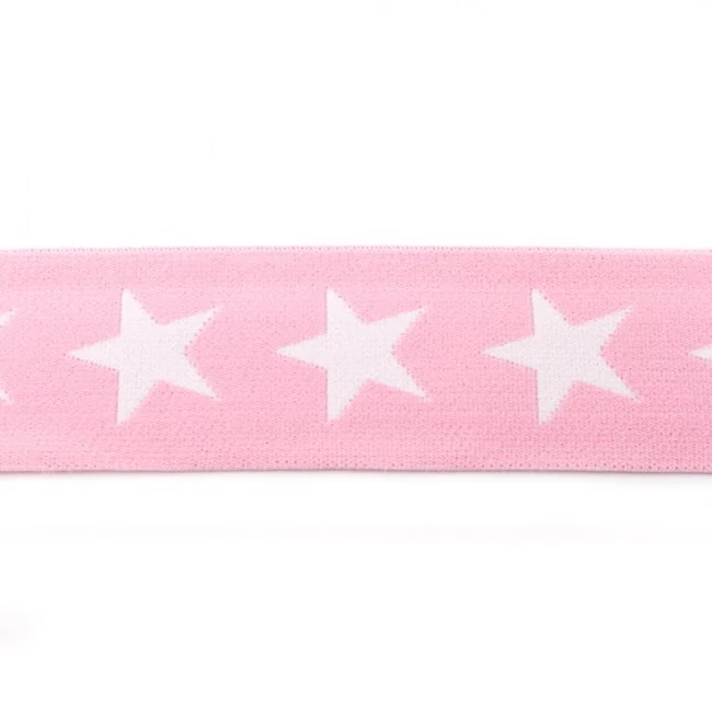 Gummiband Sterne rosa 40mm
