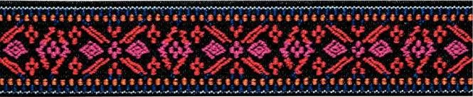 Gummiband Color - Elastic Blume rot/pink 25 mm