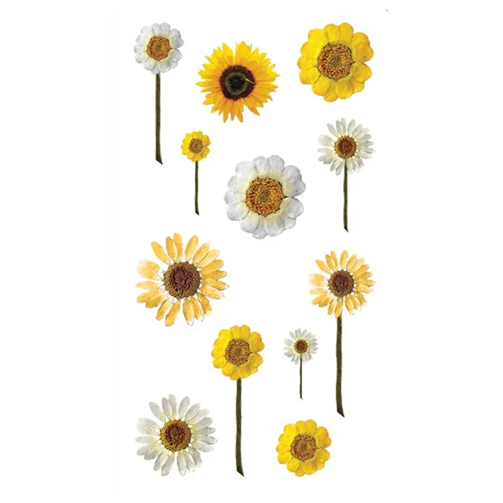Transparent PVC Stickers | Flowers, 49 pcs