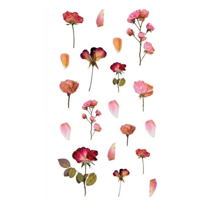 Transparent PVC Stickers | Flowers, 49 pcs