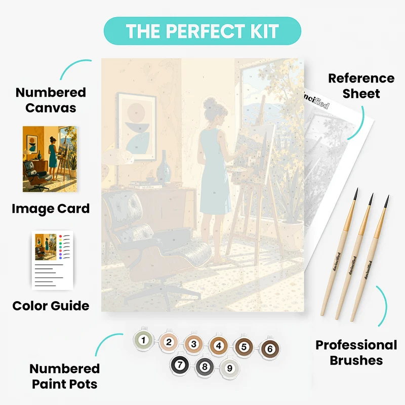 Mid-Century Modern Studio - Paint by Numbers Kit