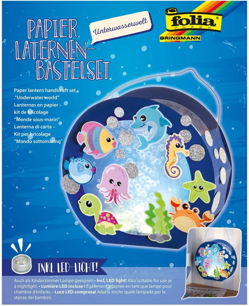 folia Laternen Bastelset Unterwasserwelt inkl. LED-Licht