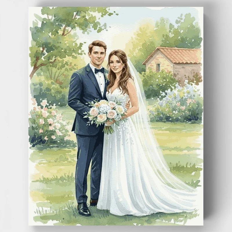 Garden Wedding Couple - Paint by Numbers Kit