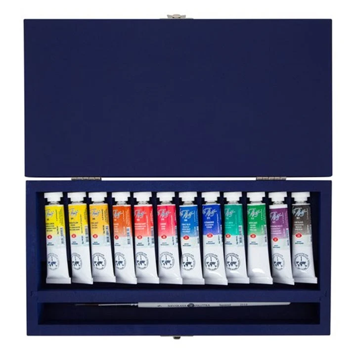 White Nights Professional Watercolors in a Wooden Box, 12 x 10 ml