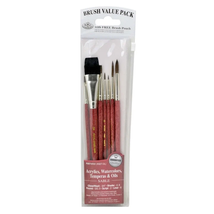 Royal and Langnickel Camel Hair Brush Set of 7