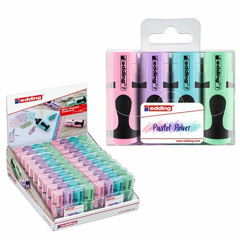 edding Textmarker klein Pastell Set - 4 Stück