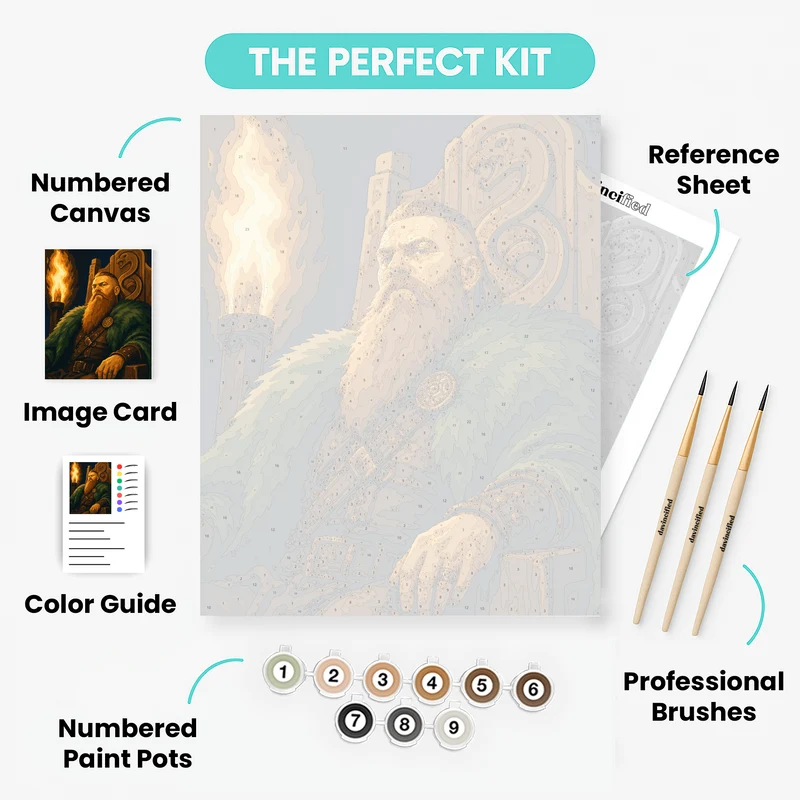 Viking Jarl on Throne - Paint by Numbers Kit