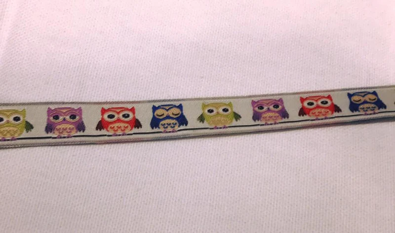 Webband Eulen bunt 2,-/m